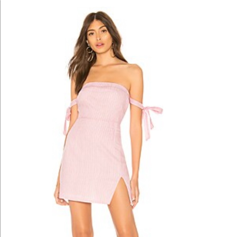 by the way pink off the shoulder dress